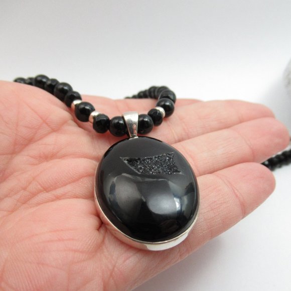 Black Onyx Druzy necklace - Picture 10 of 13